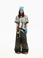Tie-Dye Faux Layered Badge Print T-Shirt 5
