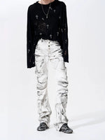 Tie-Dye Pleated Stacked Slim Fit Pants 2