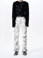 Tie-Dye Pleated Stacked Slim Fit Pants 3