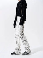 Tie-Dye Pleated Stacked Slim Fit Pants 4