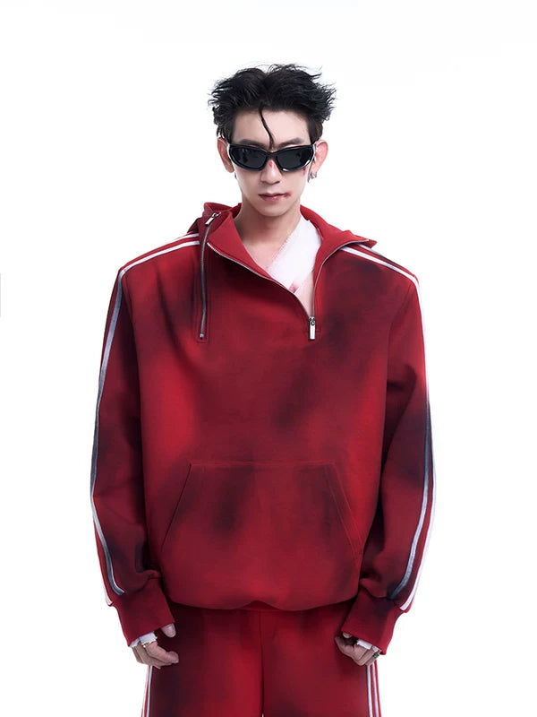 Tie-Dye Striped Hooded Sweatshirt 2