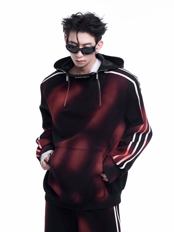 Tie-Dye Striped Hooded Sweatshirt 3