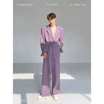 Tie-Waist Relaxed Fit Suit Pants Set 1