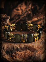 Tiger Eye Obsidian Beaded Bracelet 1