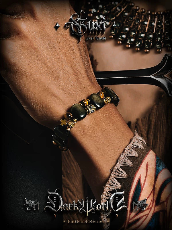 Tiger Eye Obsidian Beaded Bracelet 5