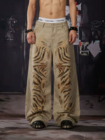 Tiger Stripe Loose Straight Leg Jeans 1