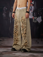 Tiger Stripe Loose Straight Leg Jeans 2