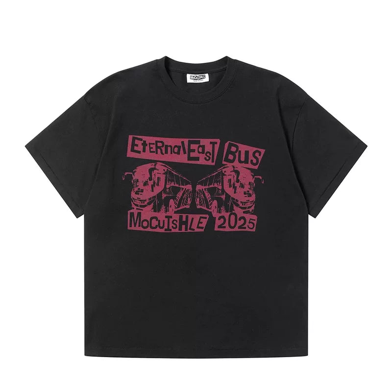 5937103164092,5937103164095,5937103164098,5937103164101, Time Train Bus Graphic Short-Sleeve T-Shirt
