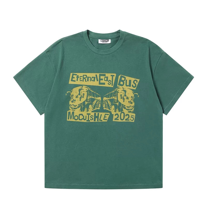 5937103164091,5937103164094,5937103164097,5937103164100, Time Train Bus Graphic Short-Sleeve T-Shirt