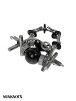 Titanium Steel Beaded Mech Punk Ring 5