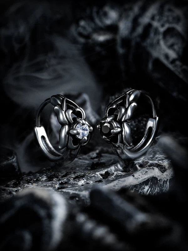 Titanium Steel Hoop Stud Earrings 1