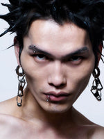 Titanium Steel Tech Zipper Earrings 2