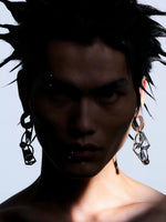 Titanium Steel Tech Zipper Earrings 3
