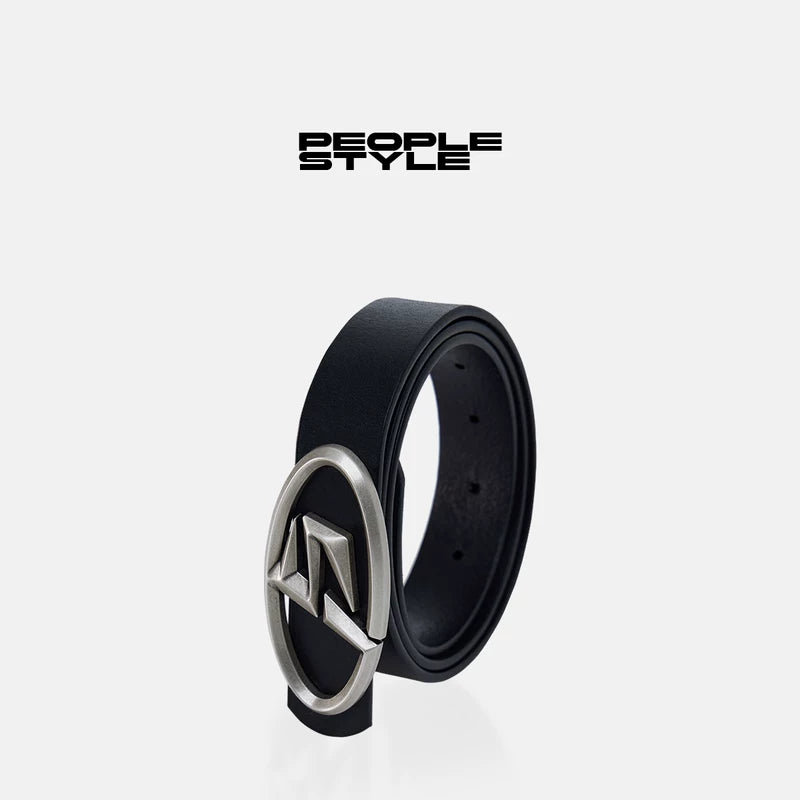 5458757625687, Top Grain Leather Belt with Oval Buckle