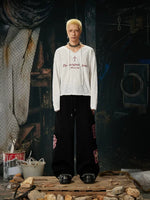 Totem Print Elastic Waist Wide Leg Pants 5