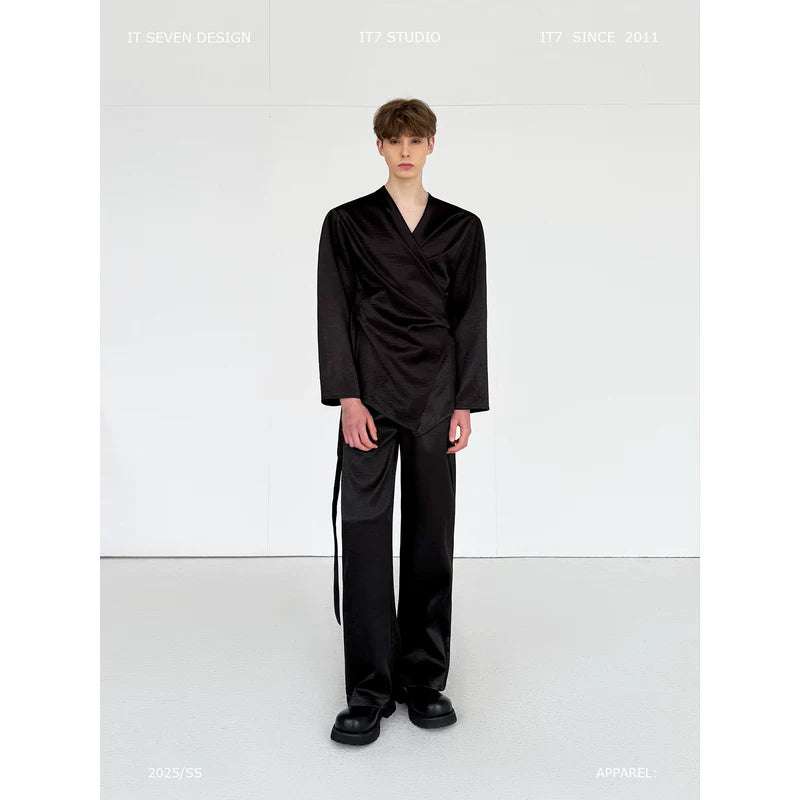 Two-Piece Relaxed Tie-Waist Shirt and Pants 1