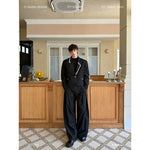 Two-Piece Wide-Leg Suit with Decorative Buttons 1