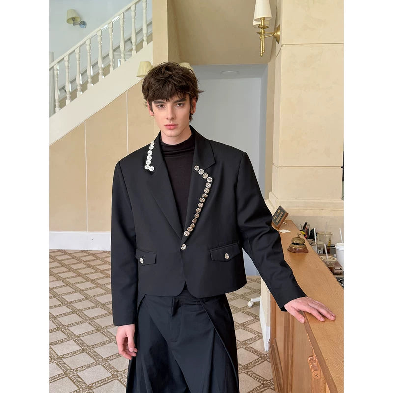 Two-Piece Wide-Leg Suit with Decorative Buttons 2