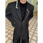 Two-Piece Wide-Leg Suit with Decorative Buttons 3