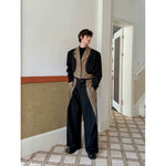 Two-Tone Short Jacket and Wide-Leg Pants 2