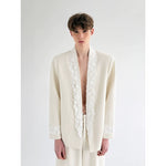 Unbuttoned 3D Embroidered Suit Jacket 2