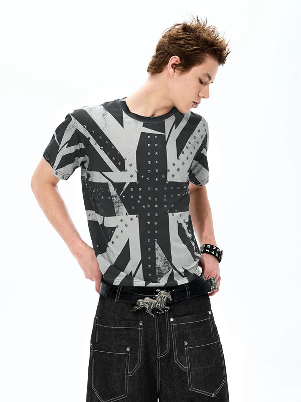 Union Jack Print Rivet T-Shirt 2