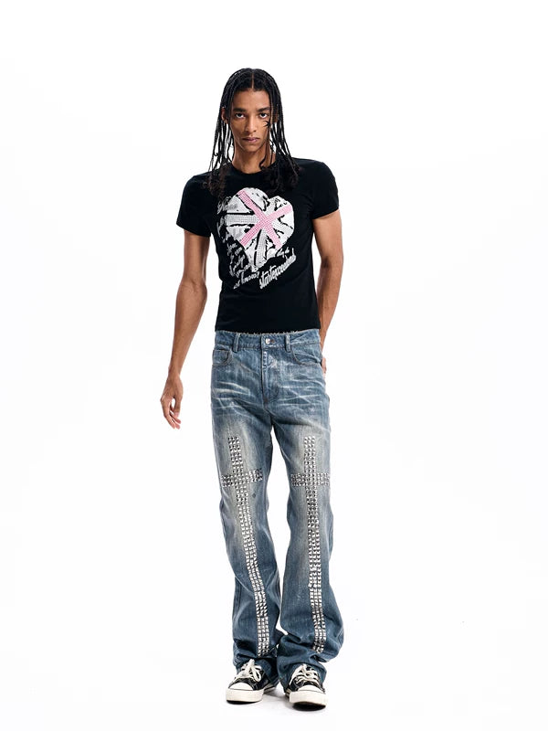 Union Jack Rhinestone Graphic T-Shirt 2