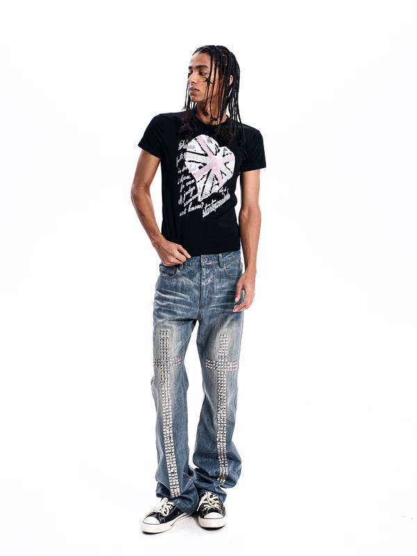 Union Jack Rhinestone Graphic T-Shirt 3