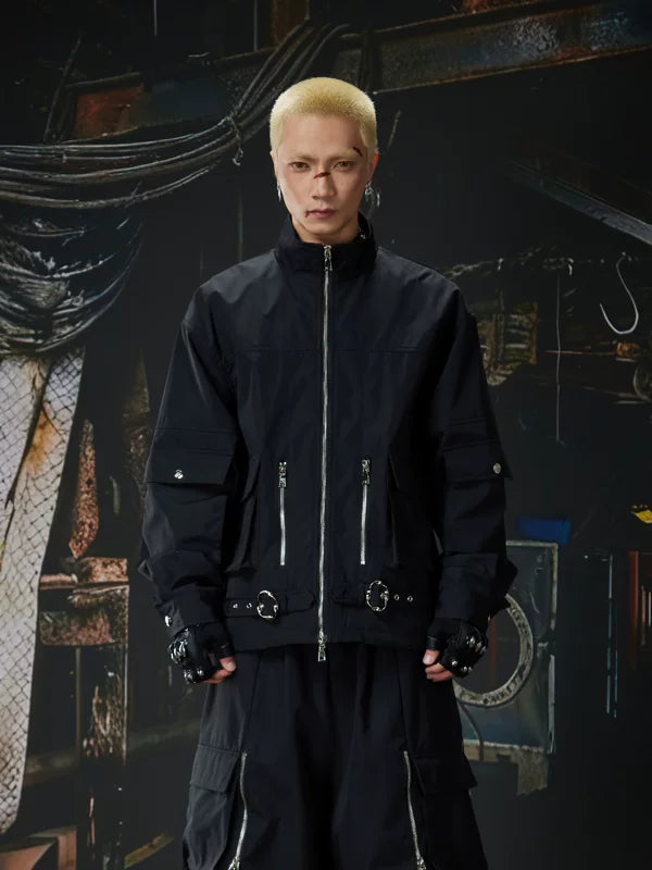 Utility Jacket and Pants Set with Zippers 4