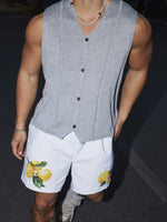 V-Neck Knitted Button-Up Vest 3