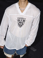 V-Neck Mesh Long-Sleeve Graphic T-Shirt 3
