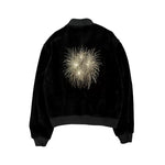 Velvet Bomber Jacket with Firework Embroidery 1