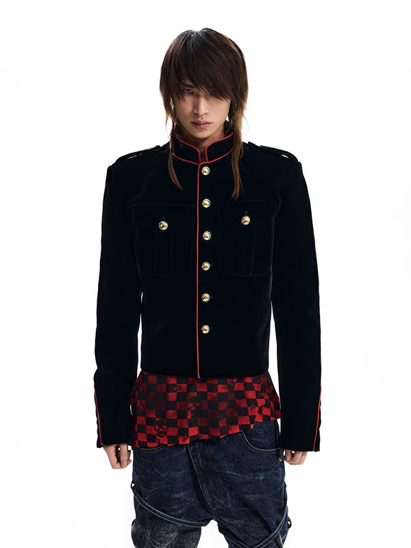 Velvet Napoleon Stand Collar Jacket 2