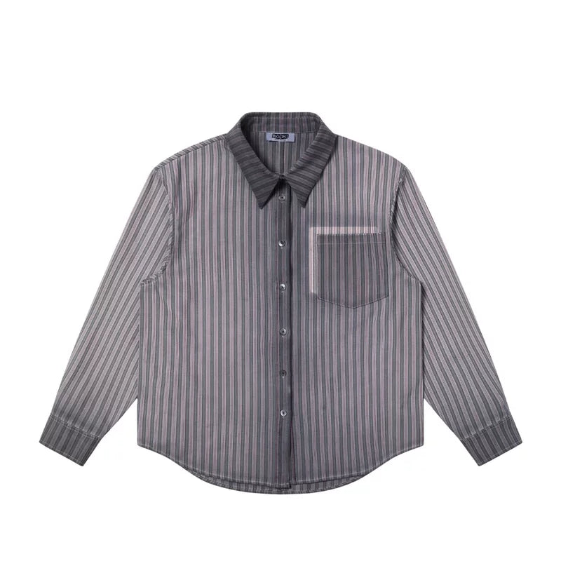 6095141054780,6095141054781,6095141054782,6095141054783, Vertical Stripe Long-Sleeve Button-Up Shirt