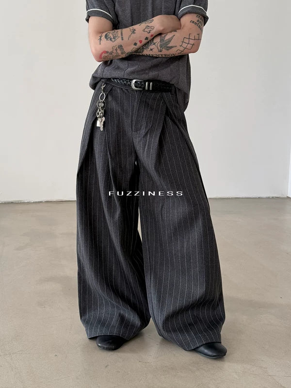 ,6286332839850,6286332839851,6286332839852,6286332839853, Vertical Striped Pleated Wide-Leg Pants