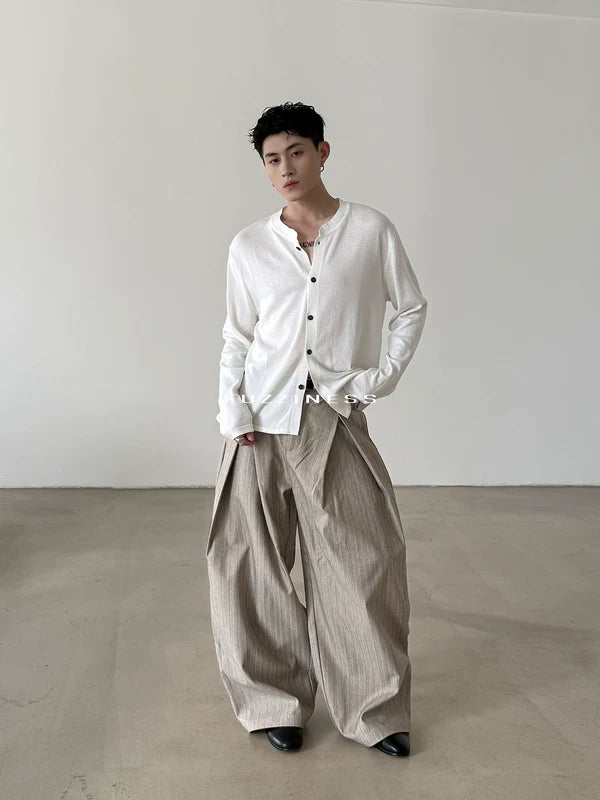 ,6286332839854,6286332839855,6286332839856,6286332839857, Vertical Striped Pleated Wide-Leg Pants