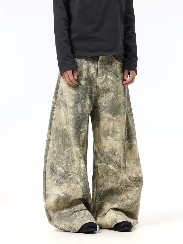 Vintage Camouflage Wide Leg Cargo Pants 1
