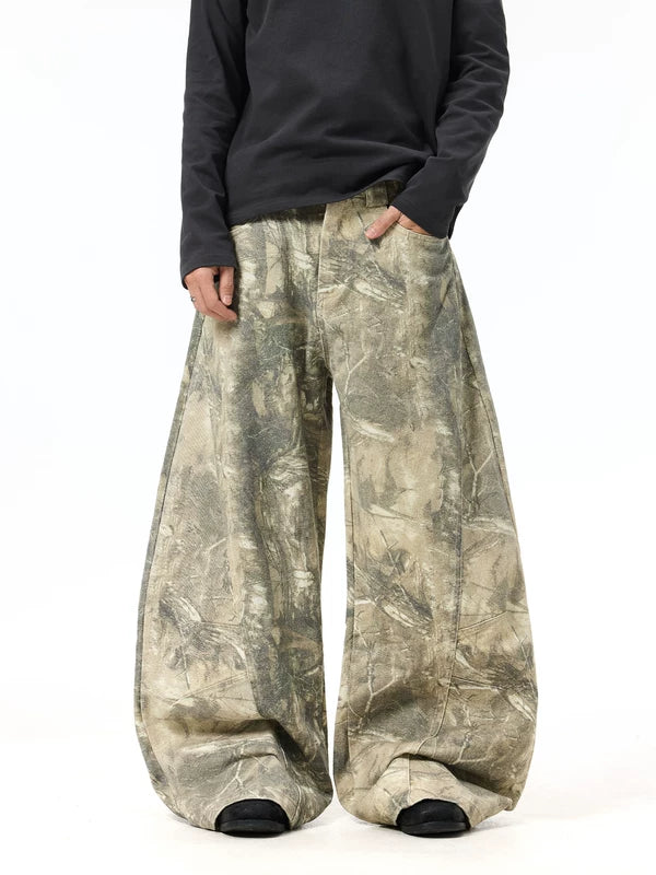 Vintage Camouflage Wide Leg Cargo Pants 3