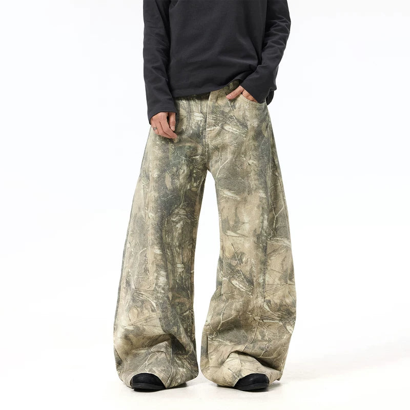 6164296635518,6164296635519,6164296635520,6164296635521,6164296635522, Vintage Camouflage Wide Leg Cargo Pants
