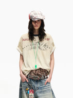 Vintage Distressed Graphic Bamboo Cotton T-Shirt 1