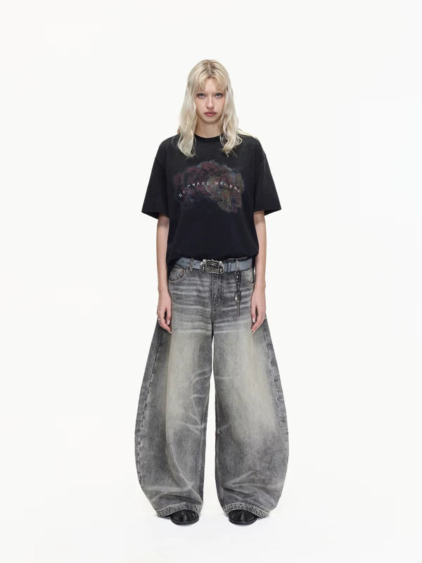 Vintage Distressed Graphic Cotton T-Shirt 5