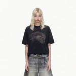 6212008934883,6212008934884,6212008934885, Vintage Distressed Graphic Cotton T-Shirt