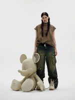 Vintage Distressed Wide-Leg Cargo Jeans Pants 4