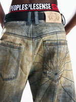 Vintage Distressed Wide-Leg Denim Pants 4