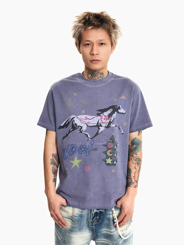 Vintage Graphic Crew Neck T-Shirt 4