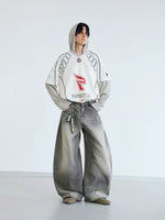 Vintage Ink Wash Wide Leg Jeans Pants 3