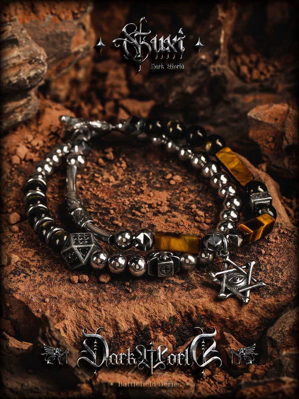 Vintage Obsidian Tiger Eye Bracelet 2