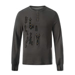 6191245711243,6191245711244,6191245711245,6191245711246, Vintage Print Lyocell Slim Fit Long Sleeve T-Shirt