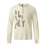 6191245711247,6191245711248,6191245711249,6191245711250, Vintage Print Lyocell Slim Fit Long Sleeve T-Shirt