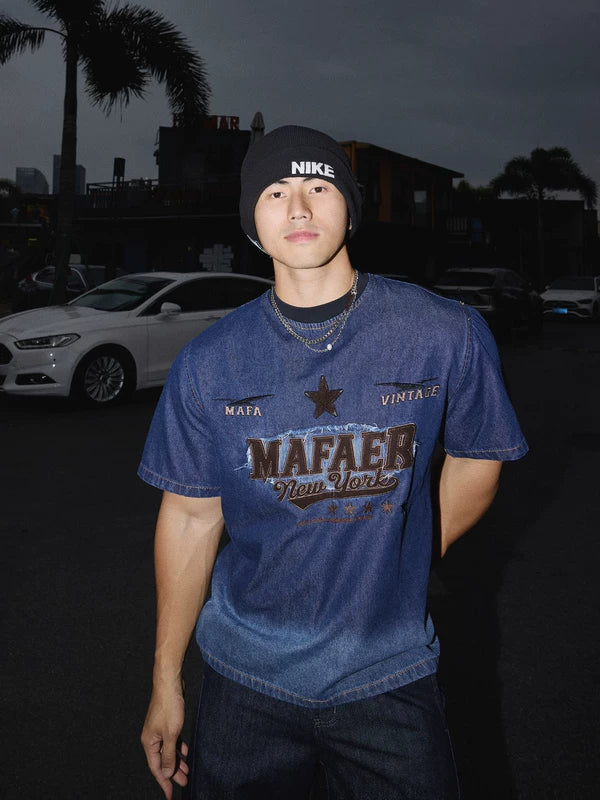 Vintage Star Graphic Denim T-Shirt 1
